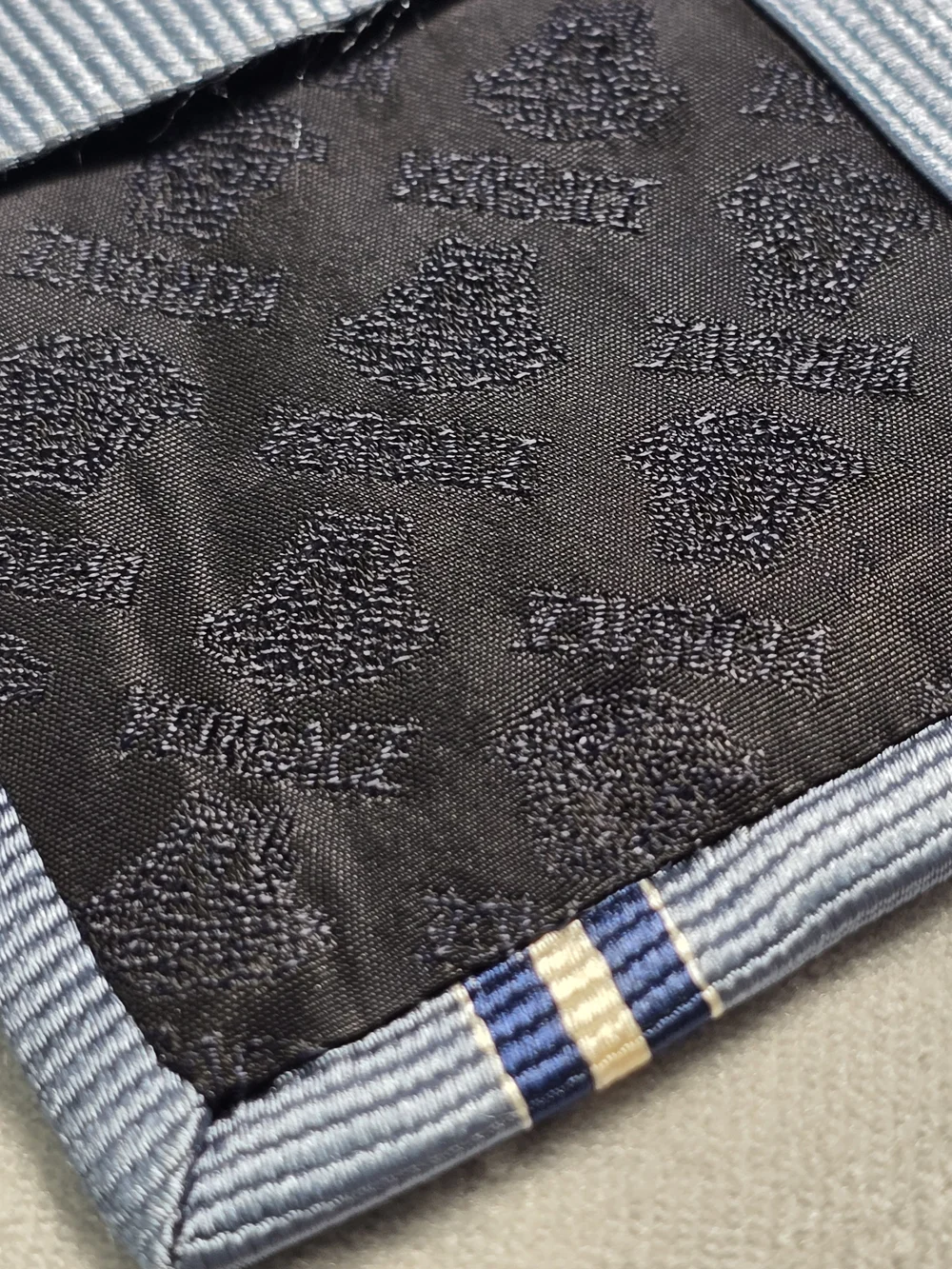 Vintage Gianni Versace Silk Tie Blue Diagonal Regimental Stripe Made In Italy